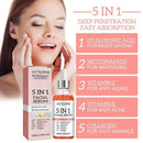 5 em 1 ácido hialurônico soro facial hidratante iluminando linhas finas vitamina c poros encolhendo soro cuidados com a pele 30ml