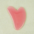 Pedra Guasha de Quartzo Rosa Quente, Placa de Massagem Facial de Jade, Ferramenta de Cuidados com a Pele para Lifting e Firmeza do Queixo e Nariz