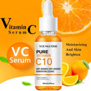 Vitamina c essência facial ácido hialurônico pele escura iluminar soro desbotar linhas finas reparação hidratante soro maçante rosto cuidados com a pele