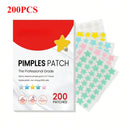 200/400 pces remendos de acne capa de espinha invisível para tratamento de ponto de controle de óleo facial adesivo bonito para cobrir espinhas e manchas