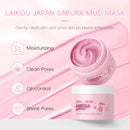 Máscara de Argila Sakura LAIKOU, Limpeza Profunda Suave, Hidratante, Nutritiva, Controle de Oleosidade, Reduz Poros, Máscara Facial Diária para Cuidados com a Pele 25g