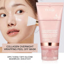 Máscara facial de colágeno para embrulho noturno, máscara de embrulho noturno de colágeno coreano hidrata profundamente creme de máscara de cuidados noturnos 75ml